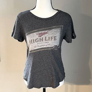 Tailgate Brand Miller HighLife Short-Sleeve Distressed Gray Tee. Size Small.